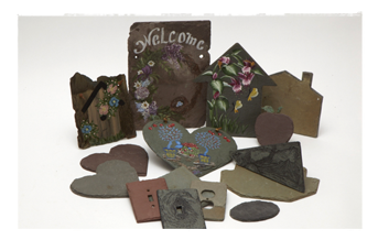 Shaped Painted Slate Craft Pieces And Switch-Plates